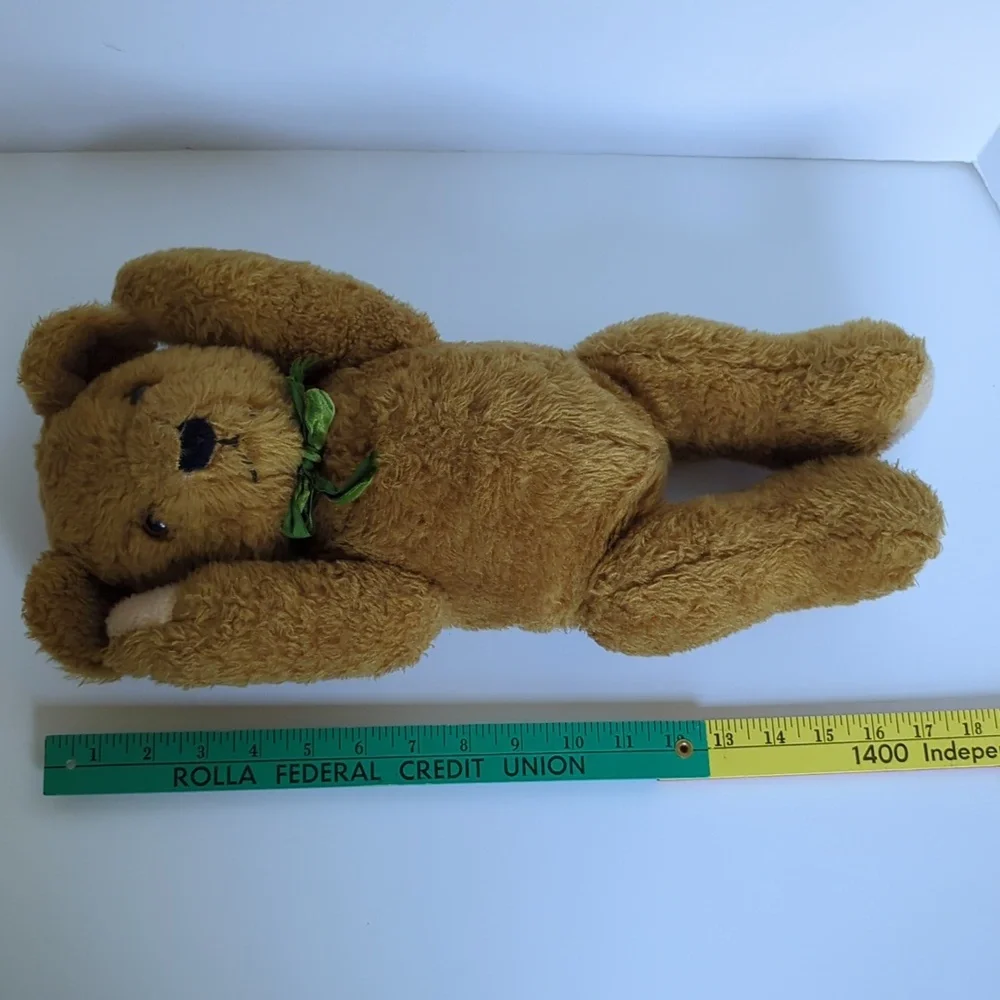 Princess Soft Toy Teddy Bear Swivel Jointed Stuffed Animal Orig Green Bow